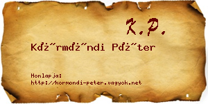 Körmöndi Péter névjegykártya